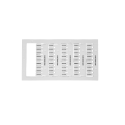 A sheet of white adhesive 8.5mm x 5.5mm Terminal Tags for Wieland (540 tags), arranged in rows and columns, each labeled SESSION with a blank space for information—ideal for terminal identification.