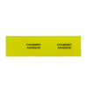 A 90mm x 40mm yellow adhesive PVC tag, suitable for panels and equipment, with “EVO44090Y ADHESIVE” printed twice in black and spaced apart on a plain white background. Product: 90mm x 40mm Yellow Adhesive PVC Tag Suitable For Panels And Equipment (22 tags).