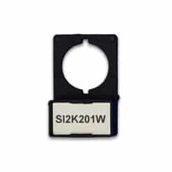 A black plastic bracket with a circular top opening and a white “SI2K201W” label, designed for use with Grafoplast 27mm x 15mm Non Adhesive PMMA Tag Holders (192 tags).