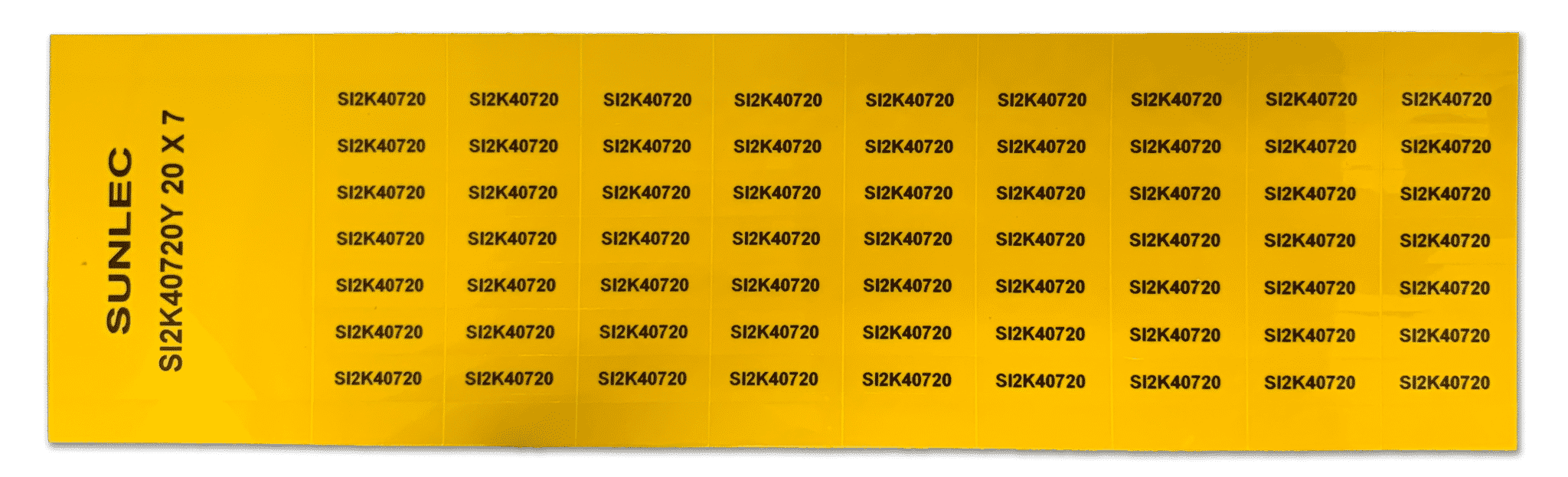 20mm x 7mm Yellow Adhesive PVC Tags