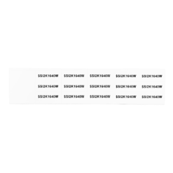 A sheet of rectangular, white labels arranged in two rows, each label printed with SSI2K1640W in black, bold uppercase letters. The leftmost label in the top row is blank.