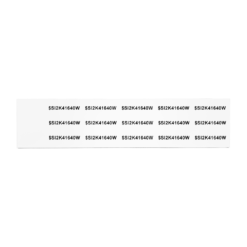 A white rectangular sheet with four rows of repeating black text: $$I2K41640W printed ten times per row in a grid pattern.