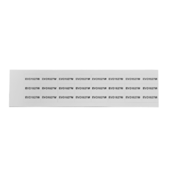 A sheet of 12 white rectangular labels, each printed with EVO1527W in black, arranged in a 3 by 4 grid.