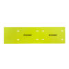 A rectangular yellow metal plate with two outlined sections, each labeled EVO4090Y, and multiple small rectangular holes along the edges.